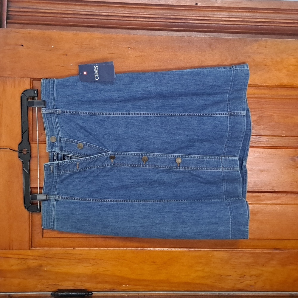 Chaps denim button front skirt - NWT